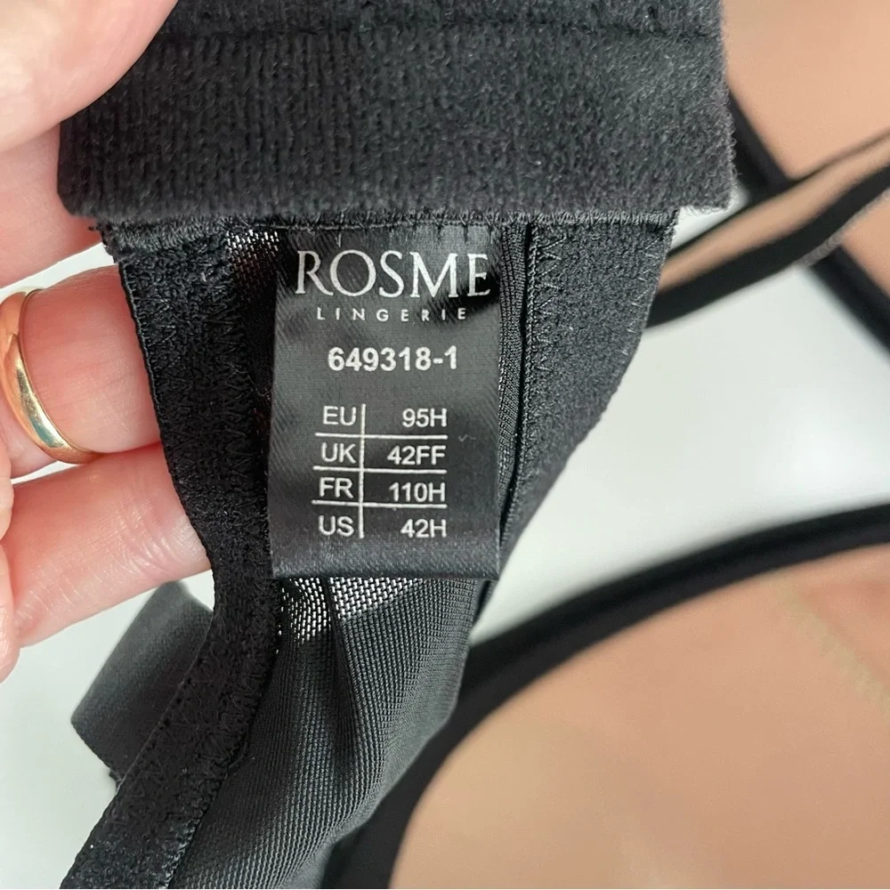 Rosme Bra Women Black Nude Size 42H‎ New NWT